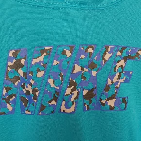 Nike Blue therma-fit Size XL Extra Large Boys Teens Kids Hoodie Camo Pocket - Picture 3 of 10